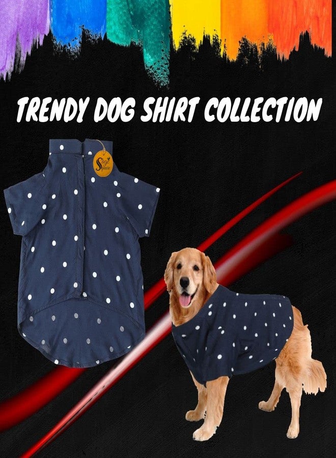 سايج سكوير قميص كلاب من قماش ناعم ومريح بنقشة مربعة أنيقة | تصميم عصري وجذاب للحيوانات الأليفة | خفيف الوزن وناعم | ملابس مريحة وجيدة التهوية للكلاب | طقم صدرية عصري (أزرق منقط) (مقاس صغير جدًا - 12 بوصة) - Image 2